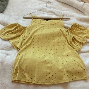 INC International Concepts Yellow Cold-Shoulder Blouse